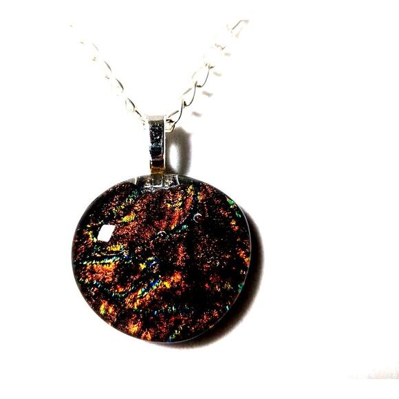 Artisan Dichroic Pendant + SP Chain Handmade - Picture 8 of 8